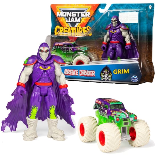 Monster Jam Creatures Grave Digger Grim pojazd + figurka Monster Jam