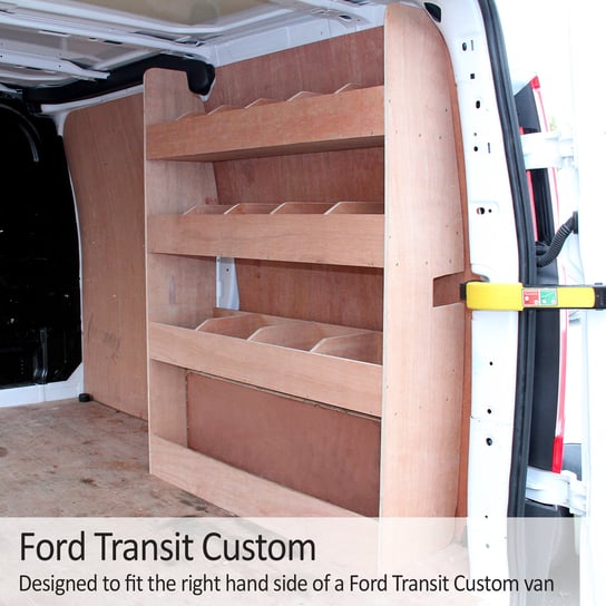 Monster Racking Ford Transit Niestandardowe SWB Wnętrze pojazdu komercyjnego - drewno - magazyn dostawy Van Rack Castase Company Inna marka
