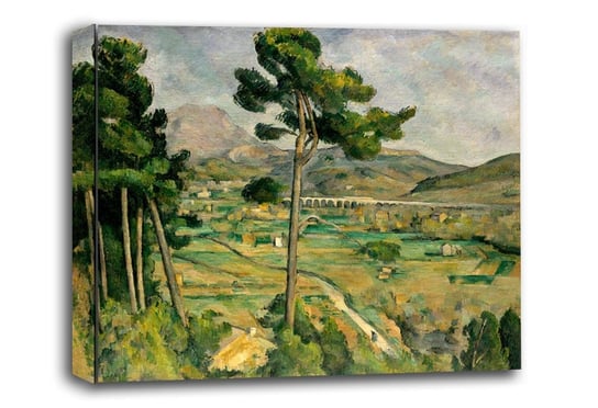 Mont Sainte-Victoire and the Viaduct of the Arc River Valley, Paul Cézanne - obraz na płótnie 100x70 cm Galeria Plakatu