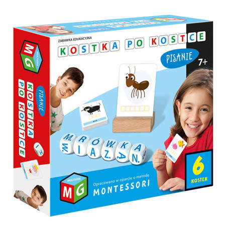 Montessori Zabawka Edukacyjna Kostka Po Kostce - Pisanie 6 Kostek MULTIGRA