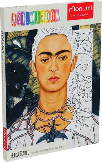 Monumi KOLORORAMKA art - Self-portrait with Hummingbird and thorn necklace - Antystresowa Kolorowanka Dla Każdego Monumi