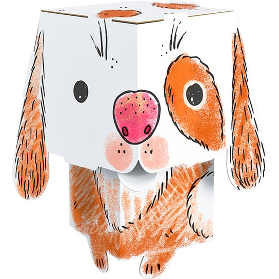 Monumi, tekturowy model do składania i kolorowania Pies Cube Head Monumi