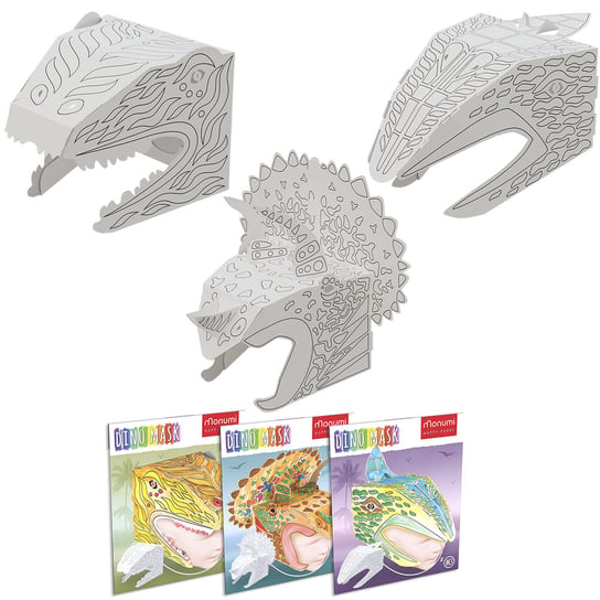 Monumi Zestaw Masek - Spinozaur, Triceratops, Pterodaktyl Monumi