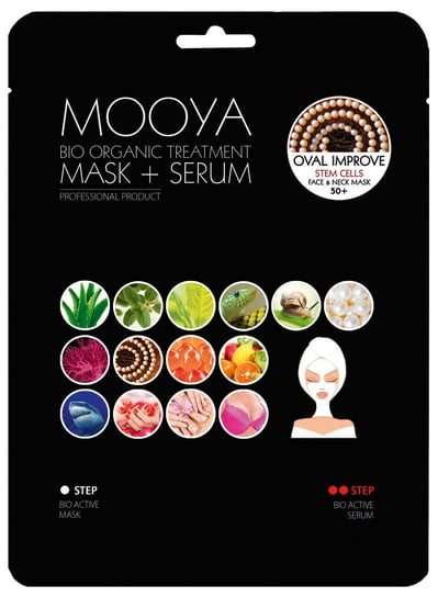 Mooya, Bio Organic, maska i serum do twarzy - poprawa owalu twarzy Mooya