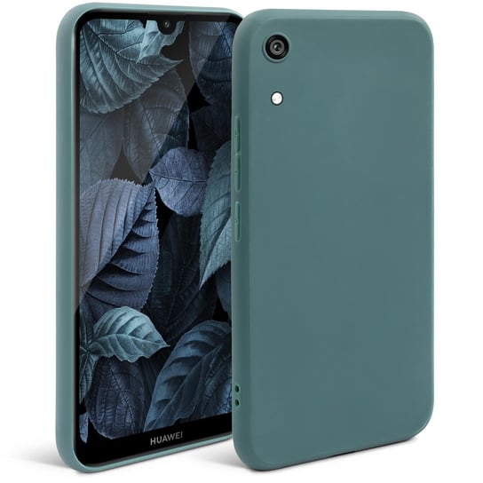 Moozy Silikonowe etui z serii Minimalist do Huawei Y6 2019, niebiesko-szare - matowe wykończenie, smukłe, miękkie etui z TPU MOOZY