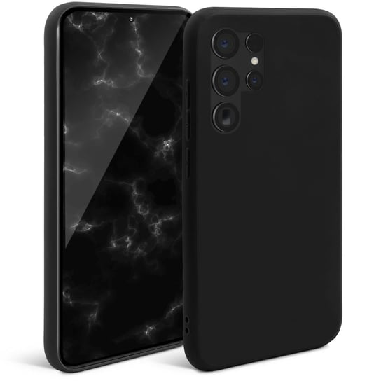 Moozy Silikonowe etui z serii Minimalist do Samsung S22 Ultra, czarne - matowe wykończenie Lekkie etui na telefon komórkowy Smukłe, miękkie etui ochronne z TPU z matową powierzchnią MOOZY