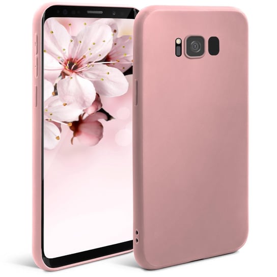 Moozy Silikonowe etui z serii Minimalist do Samsung S8, różowo-beżowy – matowe wykończenie, smukłe, miękkie etui z TPU MOOZY