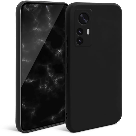 Moozy Silikonowe etui z serii Minimalist do Xiaomi 12 Pro, czarne - matowe wykończenie Lekkie etui na telefon komórkowy Smukłe, miękkie etui ochronne z TPU z matową powierzchnią MOOZY