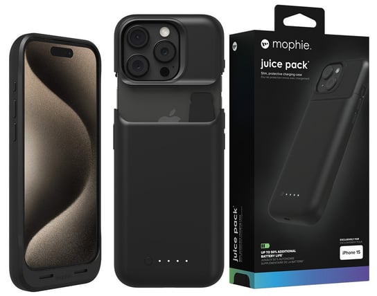 Mophie Juice Pack (2400 mAh) etui obudowa z wbudowanym powerbankiem baterią do iPhone 15 Mophie