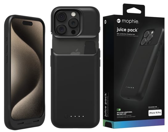 Mophie Juice Pack (2400 mAh) etui obudowa z wbudowanym powerbankiem baterią do iPhone 15 Pro Mophie