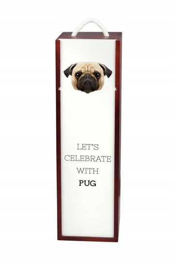 Mops Pug Pudełko na wino z geometrycznym psem Inna marka