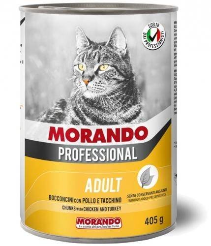 Morando Pro Kot Kawałki Z kurczakiem I Indykiem 405g MORANDO