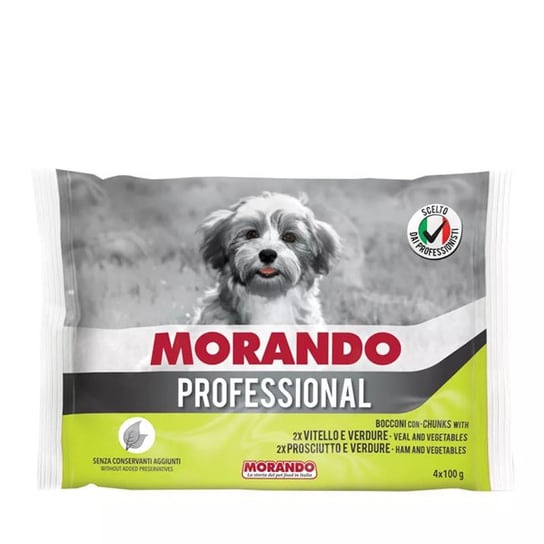 Morando Pro Pies Kawałki Z Cielęciną I Warzywami Oraz Szynką I Warzywami 4X100G MORANDO