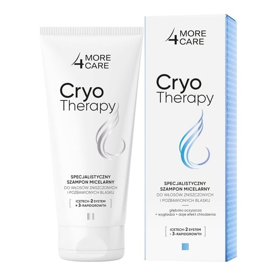 More4Care Cryotherapy, Specjalistyczny szampon micelarny do włosów zniszczonych, 200ml More4Care