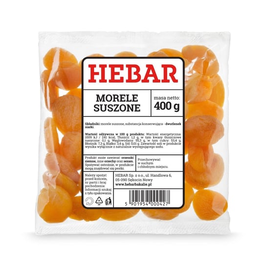 Morele suszone 400g Hebar