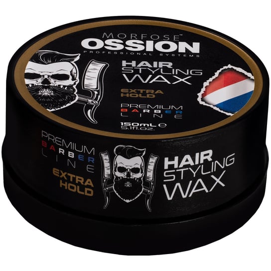 Morfose Ossion Hair Styling Wax Extra Hold Bardzo mocny, żelowy wosk do włosów i brody, nabłyszcza, nie skleja, 150 ml Morfose