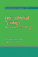 Morphological Typology Stump Gregory
