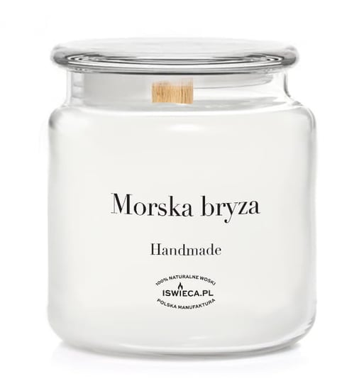 Morska bryza. Mega Świeca Sojowa 600ml. Manufaktura Świec