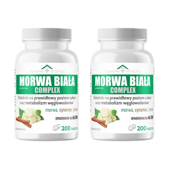 Morwa Biała Complex chrom cynamon Zestaw 2 opakowań  (400 Tabletek) Inna marka