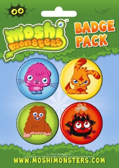 Moshi Monsters Monsters - zestaw 4 przypinek GB eye