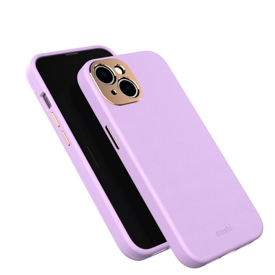 Moshi Napa Slim Magsafe - Skórzane Etui Iphone 14 (Lavender Purple) Moshi