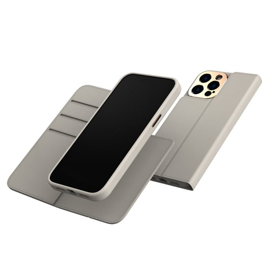 Moshi Overture MagSafe - Skórzane etui 3w1 z klapką iPhone 14 Pro (Serene Gray) Moshi