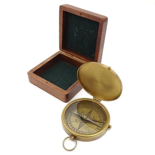 Mosiężny Kompas Turystyczny w pudełku - COM-0430 GIFTDECO