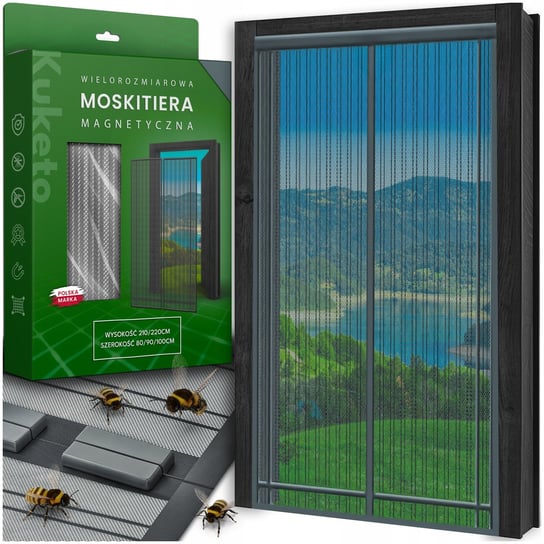 Moskitiera Magnetyczna Na Drzwi Okno Balkonowe Wymiar 80/90/100 X 210/220Cm Kuketo