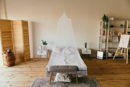 Moskitiera na łóżko w formie baldachimu, Ø 65 x 230 cm, biała EH Excellent Houseware