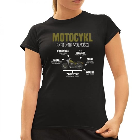 Motocykl - anatomia wolności - damska koszulka na prezent dla motocyklistki Koszulkowy