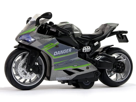 Motocykl Sportowy Szary Zielon Lean Toys