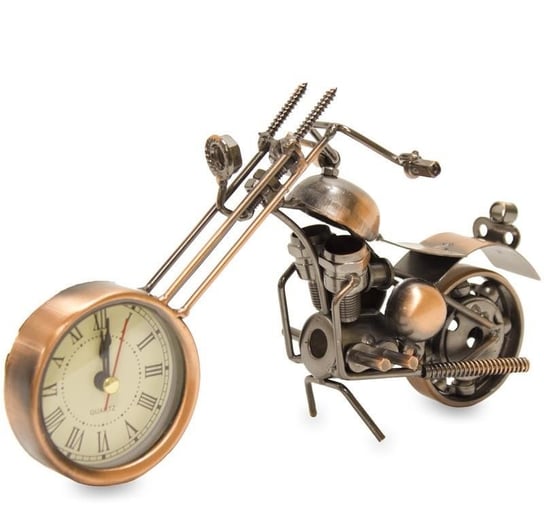 Motocykl z zegarem, miedziany, 12,5x22x8,5 cm Pigmejka