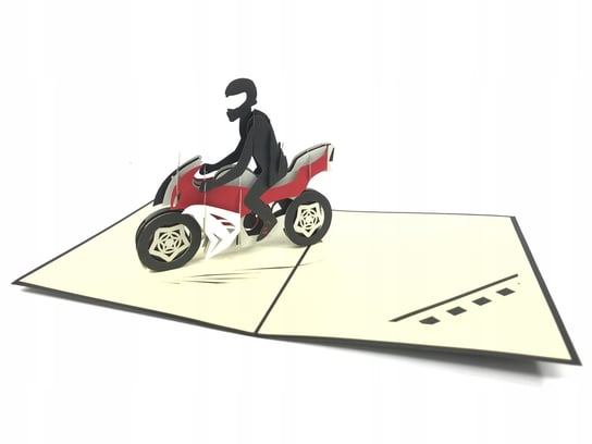 Motocyklista, Kartka 3D Motor Sport, Dzień Dziecka GrandGift