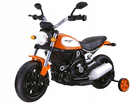 Motorek Naked na Akumulator 2 Silniki Aku 6V Dżwięki Światło Pomarańczowy Bemi