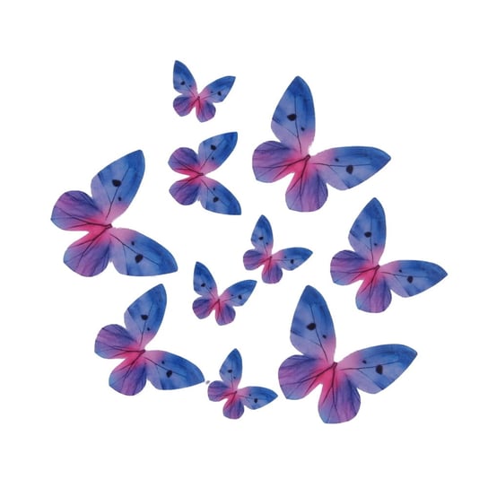 Motyle Dekoracje Waflowe Błękitne 10 Szt Cake Land