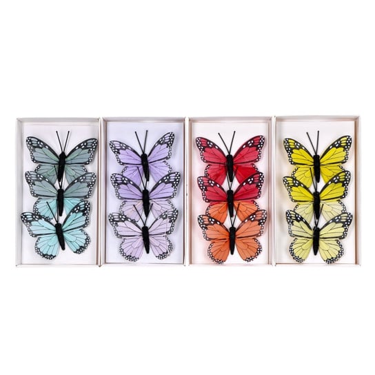 Motyle dekoracyjne kolorowe małe na szpilce 3szt Inna marka
