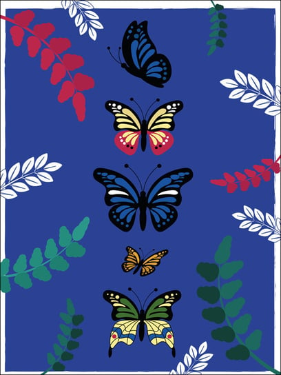 Motyle niebieskie tło - plakat 30x40 cm / AAALOE Inna marka