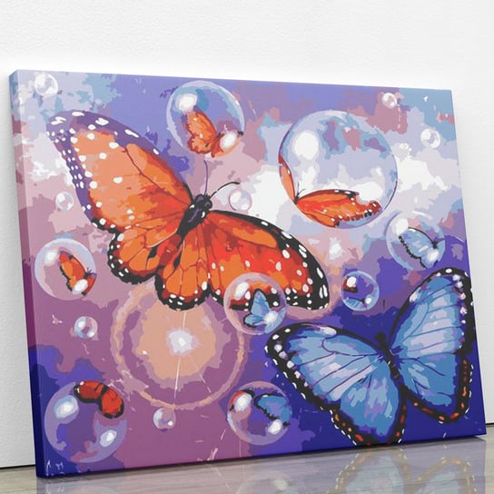 Motyle w bańkach mynych - malowanie po numerach 30x40 cm ArtOnly
