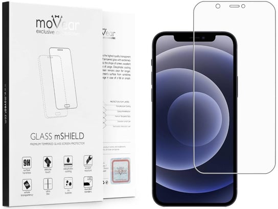 moVear 2.5D MATT - Matowe szkło hartowane do Apple iPhone 12 Pro / 12 (6.1") | Antyrefleksyjne, do etui, fullGlue, 9H moVear