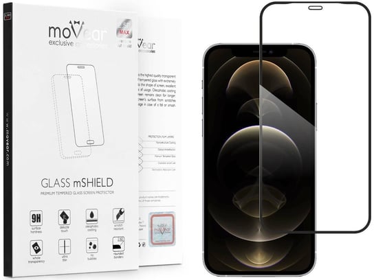 moVear 2.5D MAX - Szkło hartowane do Apple iPhone 12 Pro Max (6.7") na Cały Ekran | Do Etui, fullGlue, 9H moVear