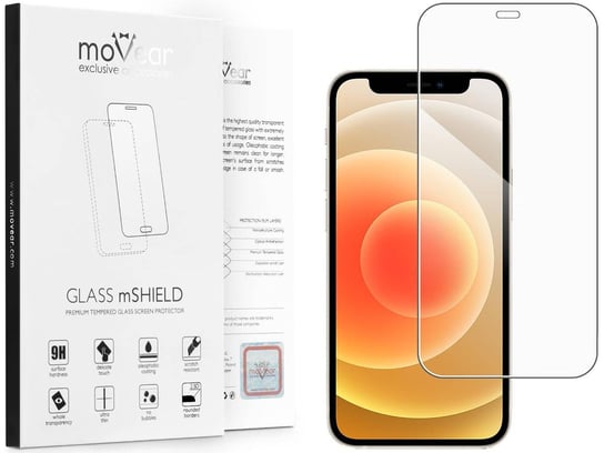 moVear 2.5D - Szkło hartowane do Apple iPhone 12 Mini (5.4") | Do Etui, fullGlue, 9H moVear