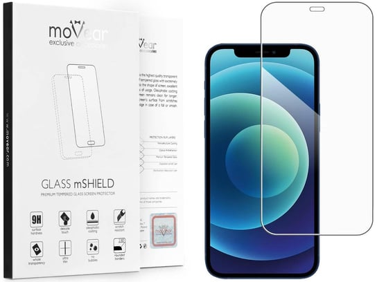 moVear 2.5D - Szkło hartowane do Apple iPhone 12 Pro / 12 (6.1") | Do Etui, fullGlue, 9H moVear