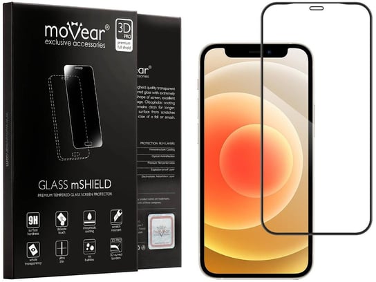 moVear 3D PRO-E - Szkło hartowane do Apple iPhone 12 Mini (5.4") na Cały Ekran | Do Etui, fullGlue, 9H moVear