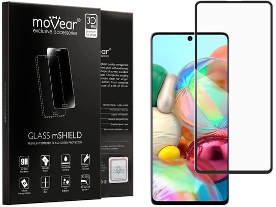 moVear 3D PRO-E - Szkło hartowane do Samsung Galaxy A71 (6.7") na Cały Ekran | Do Etui, fullGlue, 9H moVear