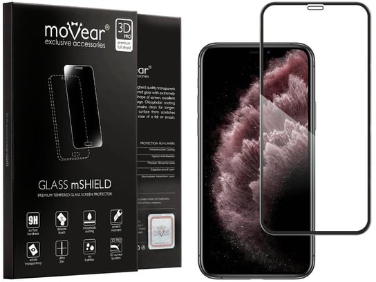 moVear 3D PRO - Szkło hartowane do Apple iPhone 11 Pro Max / Xs MAX (6.5") na Cały Ekran | Premium, fullGlue, 9H moVear