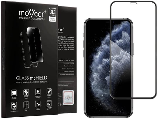 moVear 3D PRO - Szkło hartowane do Apple iPhone 11 Pro / Xs / X (5.8") na Cały Ekran | Premium, fullGlue, 9H moVear