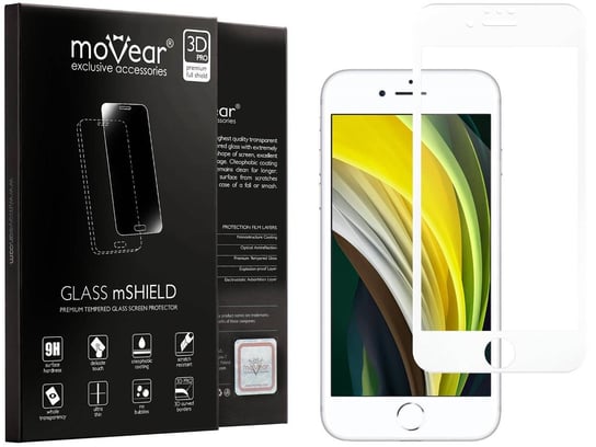 moVear 3D PRO - Szkło hartowane do Apple iPhone 8 / 7 (4.7") na Cały Ekran | Premium, fullGlue, 9H moVear