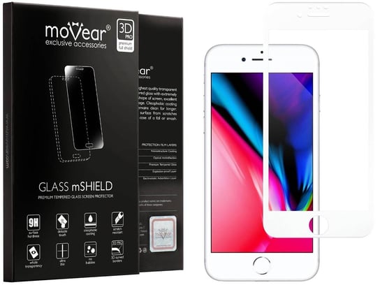 moVear 3D PRO - Szkło hartowane do Apple iPhone 8 Plus / 7 Plus (5.5") na Cały Ekran | Premium, fullGlue, 9H moVear