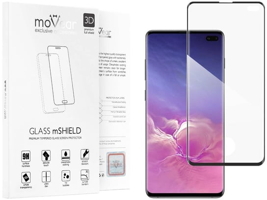 moVear 3D - Szkło hartowane do Samsung Galaxy S10+ (Plus) (6.4") na Cały Ekran | edgeGlue, 9H moVear