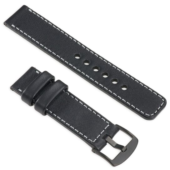 moVear C1 20mm (M/L) Skórzany pasek do Samsung Galaxy Watch 4 / 3 (41mm) / Active 2/1 z Czarny moVear